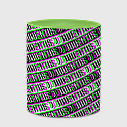 Кружка 3D Juventus glitch pattern, цвет: 3D-белый + светло-зеленый — фото 2