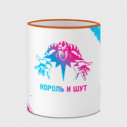 Кружка 3D Король и Шут neon gradient style, цвет: 3D-оранжевый кант — фото 2