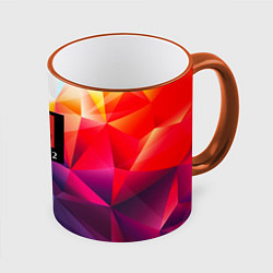 Кружка 3D DOTA geometry neon, цвет: 3D-оранжевый кант