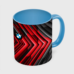 Кружка 3D BMW geometry stripes red, цвет: 3D-белый + небесно-голубой