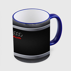 Кружка 3D Audi metal texture, цвет: 3D-синий кант
