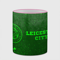 Кружка 3D Leicester City - green gradient по-горизонтали, цвет: 3D-розовый кант — фото 2