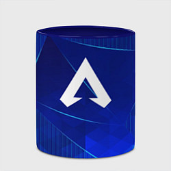 Кружка 3D Apex Legends blue poly, цвет: 3D-белый + синий — фото 2
