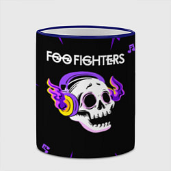 Кружка 3D Foo Fighters неоновый череп, цвет: 3D-синий кант — фото 2