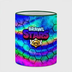 Кружка 3D Brawl stars neon gradient, цвет: 3D-зеленый кант — фото 2