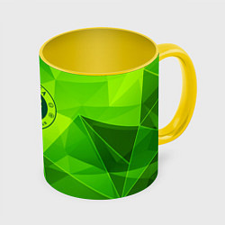 Кружка 3D Chelsea green poly, цвет: 3D-белый + желтый