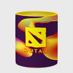 Кружка 3D Dota 2 неоновая абстракция, цвет: 3D-белый + желтый — фото 2