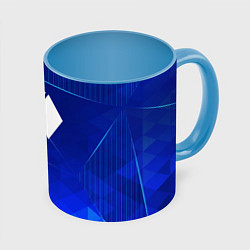 Кружка 3D Exo blue poly, цвет: 3D-белый + небесно-голубой