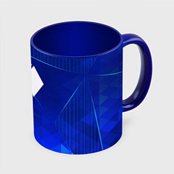 Кружка 3D Exo blue poly, цвет: 3D-белый + синий