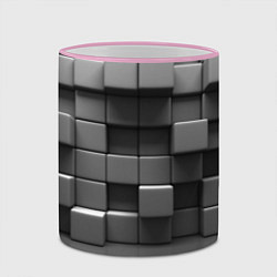 Кружка 3D Текстура кубы, цвет: 3D-розовый кант — фото 2