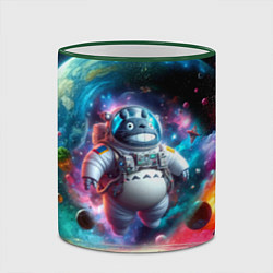 Кружка 3D Astronaut Totoro in neon space - ai art fantasy, цвет: 3D-зеленый кант — фото 2