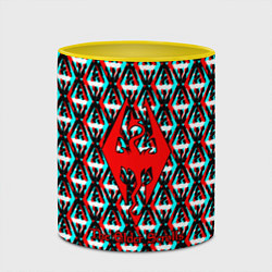 Кружка 3D The Elder Scrolls glitch pattern, цвет: 3D-белый + желтый — фото 2