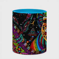 Кружка 3D Оптический узор девушка, цвет: 3D-белый + небесно-голубой — фото 2