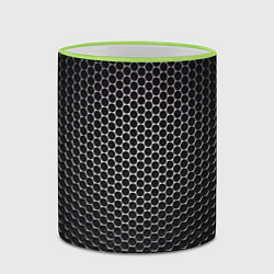 Кружка 3D Карбоновая металлическая сетка, цвет: 3D-светло-зеленый кант — фото 2