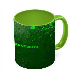 Кружка 3D Angels of Death - green gradient по-горизонтали, цвет: 3D-белый + светло-зеленый