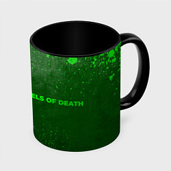 Кружка 3D Angels of Death - green gradient по-горизонтали, цвет: 3D-белый + черный