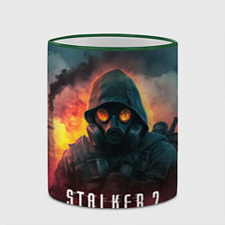 Кружка 3D Stalker 2 горящий завод, цвет: 3D-зеленый кант — фото 2