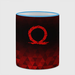 Кружка 3D God of War red poly, цвет: 3D-небесно-голубой кант — фото 2