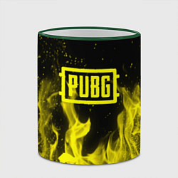 Кружка 3D PUBG fire yellow, цвет: 3D-зеленый кант — фото 2