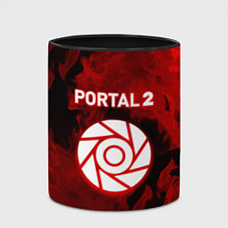 Кружка 3D Portal2 огненный стиль, цвет: 3D-белый + черный — фото 2