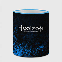 Кружка 3D Horizon: Zero Dawn синие брызги красок, цвет: 3D-небесно-голубой кант — фото 2