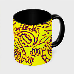 Кружка 3D Ведьмак школа дракона, цвет: 3D-белый + черный