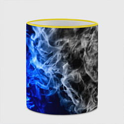 Кружка 3D Столкновение дыма, цвет: 3D-желтый кант — фото 2