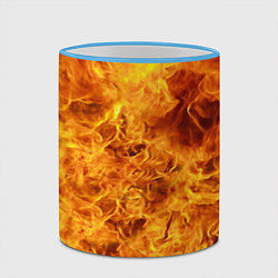 Кружка 3D Весь в огне, цвет: 3D-небесно-голубой кант — фото 2