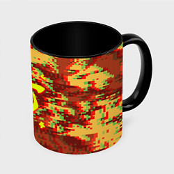 Кружка 3D Doom камуфляж глитч, цвет: 3D-белый + черный