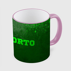 Кружка 3D Porto - green gradient по-горизонтали, цвет: 3D-розовый кант