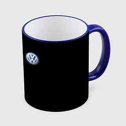 Кружка 3D Volkswagen logo auto, цвет: 3D-синий кант