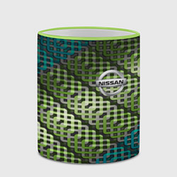 Кружка 3D Nissan авто текстура узор, цвет: 3D-светло-зеленый кант — фото 2