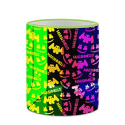 Кружка 3D Marshmello pattern neon steel, цвет: 3D-светло-зеленый кант — фото 2