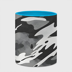 Кружка 3D Черно белый камуфляж, цвет: 3D-белый + небесно-голубой — фото 2