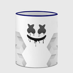 Кружка 3D Marshmello white poly, цвет: 3D-синий кант — фото 2