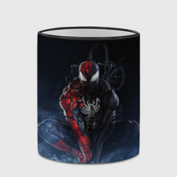 Кружка 3D Веном и Человек-паук, цвет: 3D-черный кант — фото 2