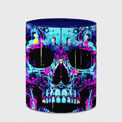 Кружка 3D Cool skull sketch - blots, цвет: 3D-белый + синий — фото 2