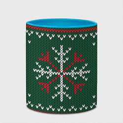 Кружка 3D Knitted Snowflake Pattern, цвет: 3D-белый + небесно-голубой — фото 2