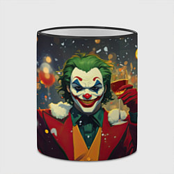 Кружка 3D Джокер с шампанским - новый год, цвет: 3D-черный кант — фото 2