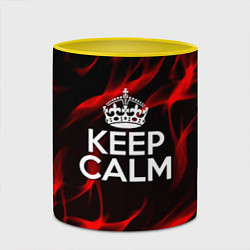 Кружка 3D Keep calm flame red, цвет: 3D-белый + желтый — фото 2