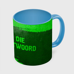 Кружка 3D Die Antwoord - green gradient по-горизонтали, цвет: 3D-белый + небесно-голубой