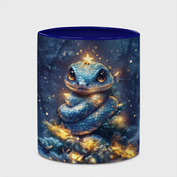 Кружка 3D Змея елочка, цвет: 3D-белый + синий — фото 2
