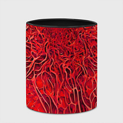 Кружка 3D Красный симбионт абстракция, цвет: 3D-белый + черный — фото 2