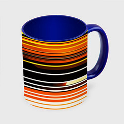 Кружка 3D Разноцветные вертикальные линии, цвет: 3D-белый + синий