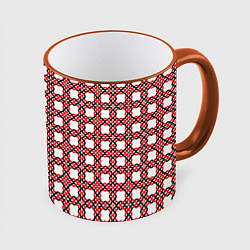 Кружка 3D Скандинавское плетение, цвет: 3D-оранжевый кант