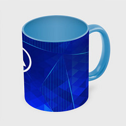Кружка 3D Linkin Park blue poly, цвет: 3D-белый + небесно-голубой