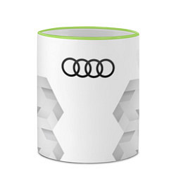 Кружка 3D Audi white poly, цвет: 3D-светло-зеленый кант — фото 2