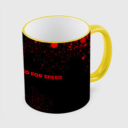 Кружка 3D Need for Speed - red gradient по-горизонтали, цвет: 3D-желтый кант