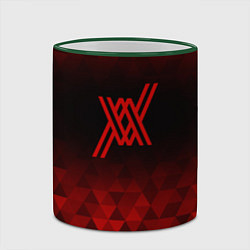 Кружка 3D Darling in the FranXX red poly, цвет: 3D-зеленый кант — фото 2