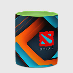 Кружка 3D Dota 2 абстракция из линий, цвет: 3D-белый + светло-зеленый — фото 2